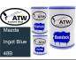 Preview: Mazda, Ingot Blue, 48B: 500ml Lackdose + 500ml Klarlack + 250ml Härter - Set, von ATW Autoteile West.